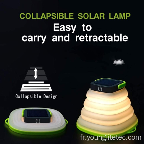 USB Solar Charging Colapsible Lumière LED